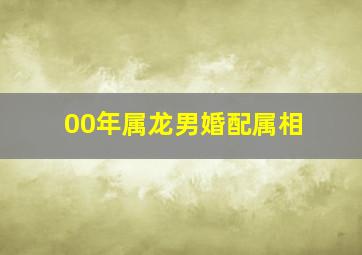 00年属龙男婚配属相