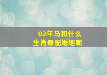 02年马和什么生肖最配婚姻呢