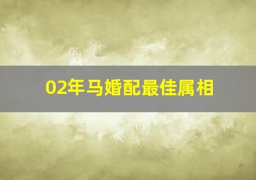 02年马婚配最佳属相