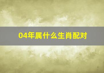 04年属什么生肖配对