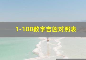 1-100数字吉凶对照表