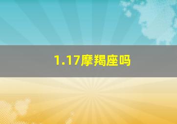 1.17摩羯座吗