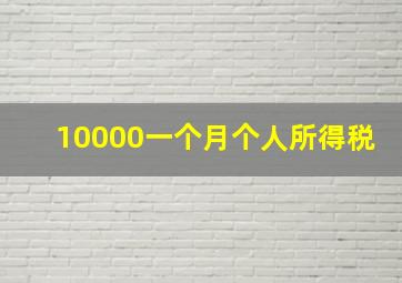 10000一个月个人所得税