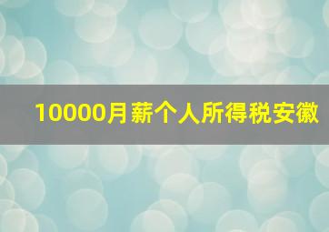 10000月薪个人所得税安徽