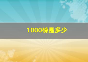 1000磅是多少