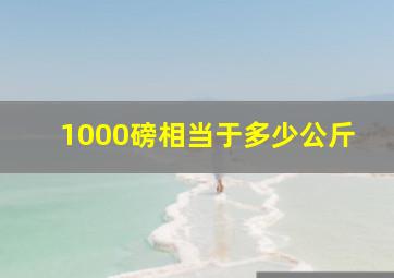 1000磅相当于多少公斤