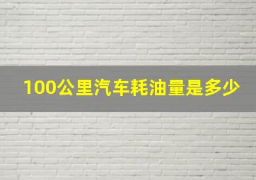 100公里汽车耗油量是多少