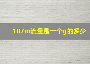 107m流量是一个g的多少