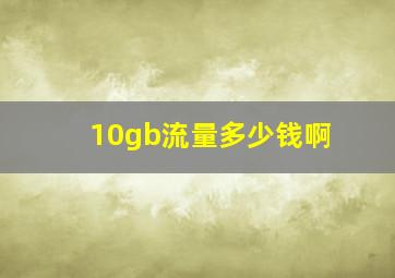 10gb流量多少钱啊