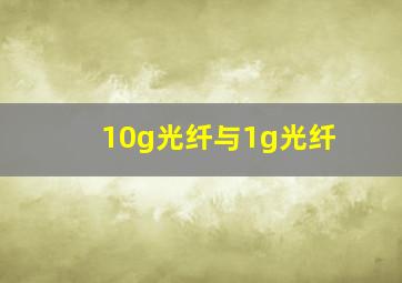 10g光纤与1g光纤