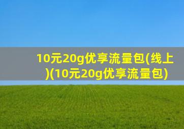 10元20g优享流量包(线上)(10元20g优享流量包)