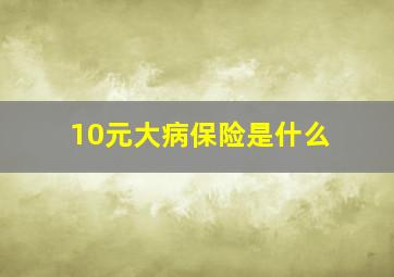 10元大病保险是什么