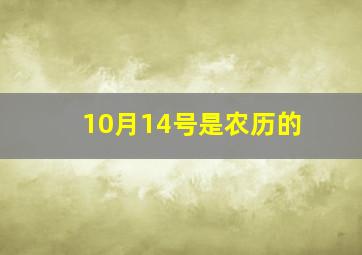 10月14号是农历的