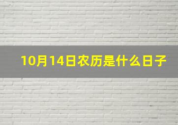 10月14日农历是什么日子