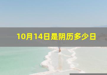 10月14日是阴历多少日