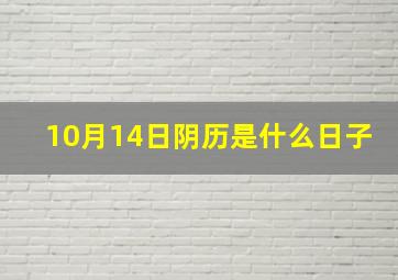 10月14日阴历是什么日子