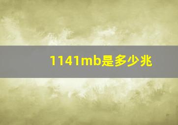 1141mb是多少兆