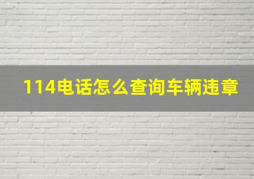 114电话怎么查询车辆违章