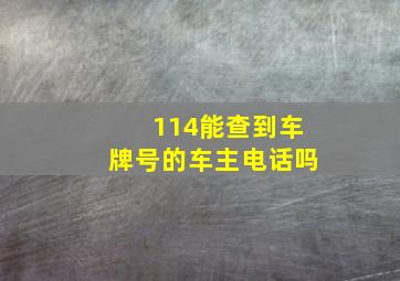 114能查到车牌号的车主电话吗