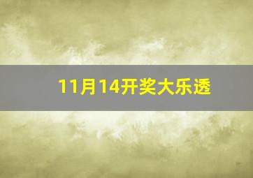 11月14开奖大乐透