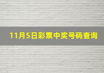 11月5日彩票中奖号码查询