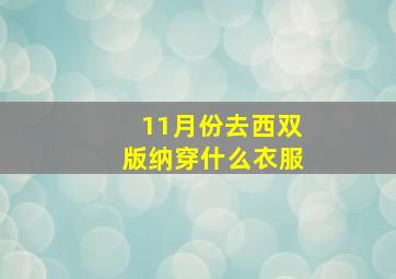 11月份去西双版纳穿什么衣服