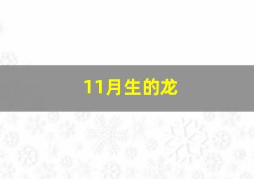 11月生的龙