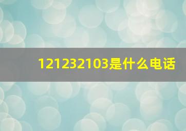 121232103是什么电话