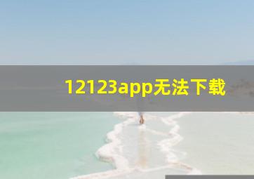 12123app无法下载