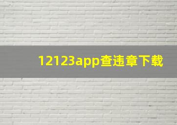 12123app查违章下载