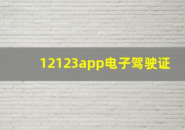 12123app电子驾驶证