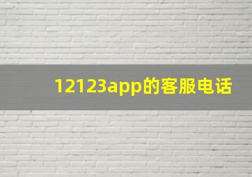 12123app的客服电话