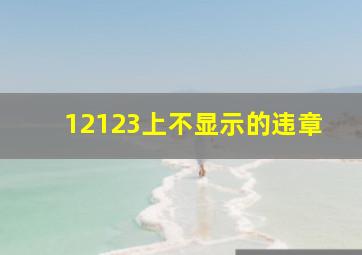 12123上不显示的违章