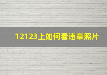 12123上如何看违章照片