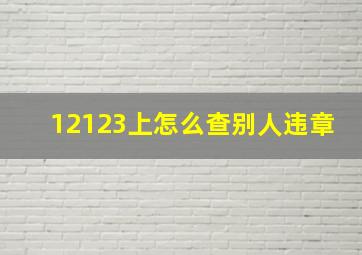 12123上怎么查别人违章