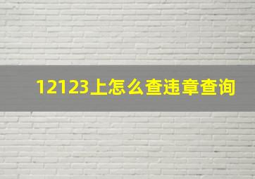 12123上怎么查违章查询