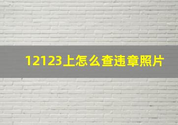 12123上怎么查违章照片