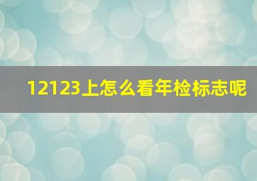 12123上怎么看年检标志呢