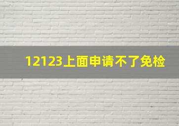 12123上面申请不了免检