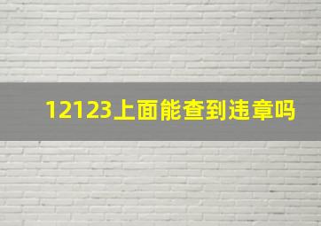 12123上面能查到违章吗