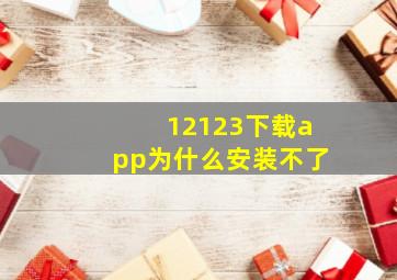 12123下载app为什么安装不了