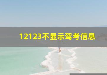 12123不显示驾考信息