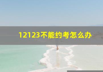 12123不能约考怎么办