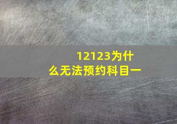 12123为什么无法预约科目一