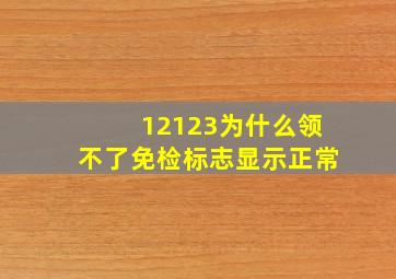 12123为什么领不了免检标志显示正常