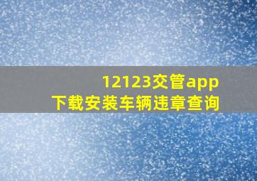 12123交管app下载安装车辆违章查询