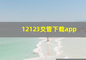 12123交管下载app