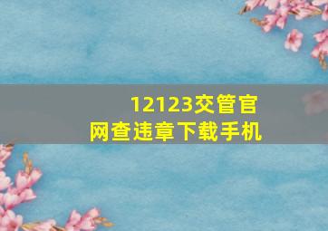 12123交管官网查违章下载手机