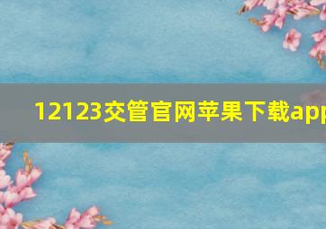 12123交管官网苹果下载app