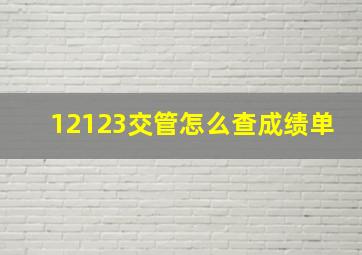 12123交管怎么查成绩单